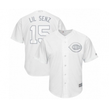 Men's Cincinnati Reds #15 Nick Senzel  Lil Senz   Authentic White 2019 Players Weekend Baseball Jersey
