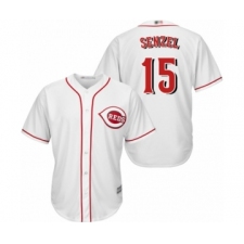 Men's Cincinnati Reds #15 Nick Senzel Replica White Home Cool Base Baseball Jersey