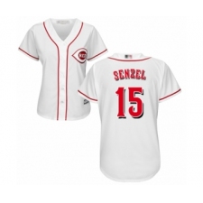 Women's Cincinnati Reds #15 Nick Senzel Authentic White Home Cool Base Baseball Jersey