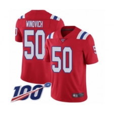 Youth New England Patriots #50 Chase Winovich Red Alternate Vapor Untouchable Limited Player 100th Season Football Jersey