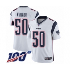 Youth New England Patriots #50 Chase Winovich White Vapor Untouchable Limited Player 100th Season Football Jersey