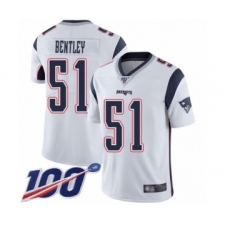 Men's New England Patriots #51 JaWhaun Bentley White Vapor Untouchable Limited Player 100th Season Football Jersey