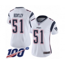Women's New England Patriots #51 JaWhaun Bentley White Vapor Untouchable Limited Player 100th Season Football Jersey