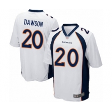 Men's Denver Broncos #20 Duke Dawson Game White Football Jersey