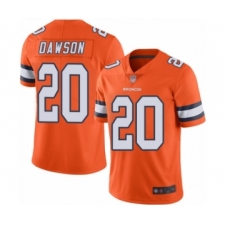 Men's Denver Broncos #20 Duke Dawson Limited Orange Rush Vapor Untouchable Football Jersey