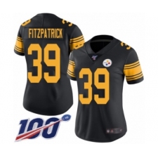 Women's Pittsburgh Steelers #39 Minkah Fitzpatrick Limited Black Rush Vapor Untouchable 100th Season Football Jersey