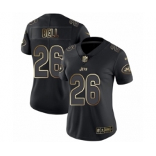 Women's New York Jets #26 Le'Veon Bell Black Gold Vapor Untouchable Limited Player Football Jersey