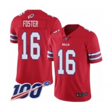 Men's Buffalo Bills #16 Robert Foster Limited Red Rush Vapor Untouchable 100th Season Football Jersey