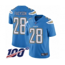 Youth Los Angeles Chargers #28 Brandon Facyson Electric Blue Alternate Vapor Untouchable Limited Player 100th Season Football Jersey
