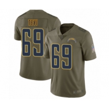 Men's Los Angeles Chargers #69 Sam Tevi Limited Olive 2017 Salute to Service Football Jersey