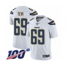Men's Los Angeles Chargers #69 Sam Tevi White Vapor Untouchable Limited Player 100th Season Football Jersey