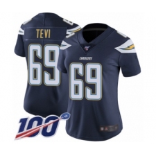 Women's Los Angeles Chargers #69 Sam Tevi Navy Blue Team Color Vapor Untouchable Limited Player 100th Season Football Jersey