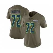 Women's Seattle Seahawks #72 Al Woods Limited Olive 2017 Salute to Service Football Jersey