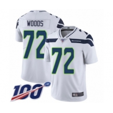 Youth Seattle Seahawks #72 Al Woods White Vapor Untouchable Limited Player 100th Season Football Jersey