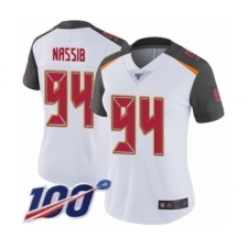 Women's Tampa Bay Buccaneers #94 Carl Nassib White Vapor Untouchable Limited Player 100th Season Football Jersey