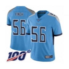 Men's Tennessee Titans #56 Sharif Finch Light Blue Alternate Vapor Untouchable Limited Player 100th Season Football Jersey
