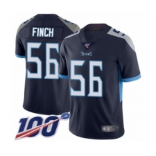 Men's Tennessee Titans #56 Sharif Finch Navy Blue Team Color Vapor Untouchable Limited Player 100th Season Football Jersey