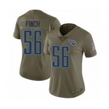 Women's Tennessee Titans #56 Sharif Finch Limited Olive 2017 Salute to Service Football Jersey