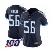 Women's Tennessee Titans #56 Sharif Finch Navy Blue Team Color Vapor Untouchable Limited Player 100th Season Football Jersey