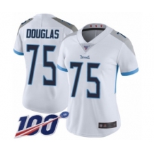 Women's Tennessee Titans #75 Jamil Douglas White Vapor Untouchable Limited Player 100th Season Football Jersey