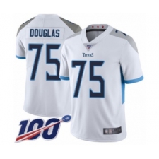 Youth Tennessee Titans #75 Jamil Douglas White Vapor Untouchable Limited Player 100th Season Football Jersey