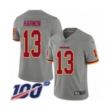 Men's Washington Redskins #13 Kelvin Harmon Limited Gray Inverted Legend 100th Season Football Jersey