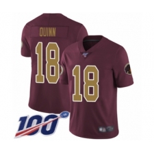 Men's Washington Redskins #18 Trey Quinn Burgundy Red Gold Number Alternate 80TH Anniversary Vapor Untouchable Limited Player 100th Season Football Jersey