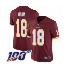 Men's Washington Redskins #18 Trey Quinn Burgundy Red Team Color Vapor Untouchable Limited Player 100th Season Football Jersey