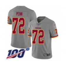 Youth Washington Redskins #72 Donald Penn Limited Gray Inverted Legend 100th Season Football Jersey