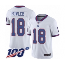 Men's New York Giants #18 Bennie Fowler Limited White Rush Vapor Untouchable 100th Season Football Jersey