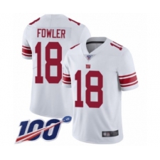 Men's New York Giants #18 Bennie Fowler White Vapor Untouchable Limited Player 100th Season Football Jersey