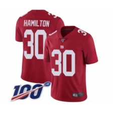 Youth New York Giants #30 Antonio Hamilton Red Limited Red Inverted Legend 100th Season Football Jersey