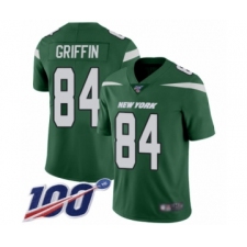 Men's New York Jets #84 Ryan Griffin Green Team Color Vapor Untouchable Limited Player 100th Season Football Jersey