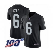Men's Oakland Raiders #6 A.J. Cole Black Team Color Vapor Untouchable Limited Player 100th Season Football Jersey