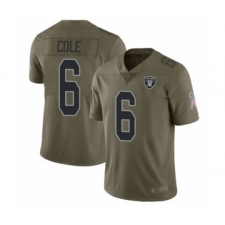 Youth Oakland Raiders #6 A.J. Cole Limited Olive 2017 Salute to Service Football Jersey