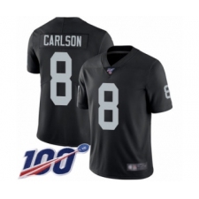 Men's Oakland Raiders #8 Daniel Carlson Black Team Color Vapor Untouchable Limited Player 100th Season Football Jersey