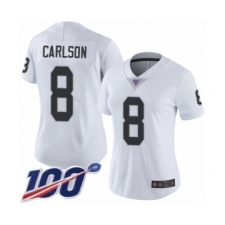Women's Oakland Raiders #8 Daniel Carlson White Vapor Untouchable Limited Player 100th Season Football Jersey