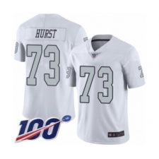 Men's Oakland Raiders #73 Maurice Hurst Limited White Rush Vapor Untouchable 100th Season Football Jersey