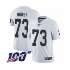Men's Oakland Raiders #73 Maurice Hurst White Vapor Untouchable Limited Player 100th Season Football Jersey