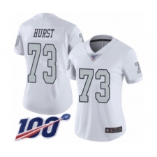 Women's Oakland Raiders #73 Maurice Hurst Limited White Rush Vapor Untouchable 100th Season Football Jersey