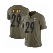 Men's Pittsburgh Steelers #29 Kam Kelly Limited Olive 2017 Salute to Service Football Jersey