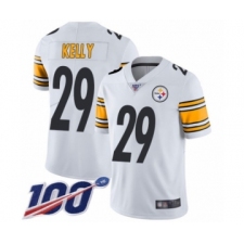 Men's Pittsburgh Steelers #29 Kam Kelly White Vapor Untouchable Limited Player 100th Season Football Jersey
