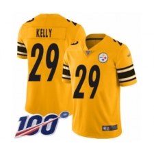 Youth Pittsburgh Steelers #29 Kam Kelly Limited Gold Inverted Legend 100th Season Football Jersey