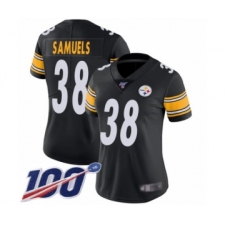 Women's Pittsburgh Steelers #38 Jaylen Samuels Black Team Color Vapor Untouchable Limited Player 100th Season Football Jersey