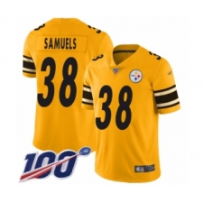 Youth Pittsburgh Steelers #38 Jaylen Samuels Limited Gold Inverted Legend 100th Season Football Jersey