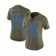 Women's Detroit Lions #29 Rashaan Melvin Limited Olive 2017 Salute to Service Football Jersey