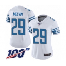 Women's Detroit Lions #29 Rashaan Melvin White Vapor Untouchable Limited Player 100th Season Football Jersey
