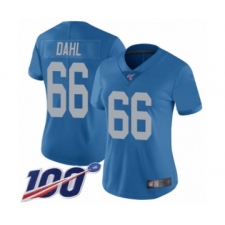 Women's Detroit Lions #66 Joe Dahl Blue Alternate Vapor Untouchable Limited Player 100th Season Football Jersey