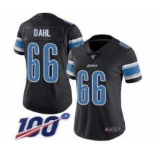 Women's Detroit Lions #66 Joe Dahl Limited Black Rush Vapor Untouchable 100th Season Football Jersey