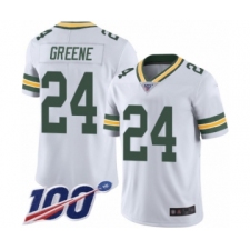Men's Green Bay Packers #24 Raven Greene White Vapor Untouchable Limited Player 100th Season Football Jersey